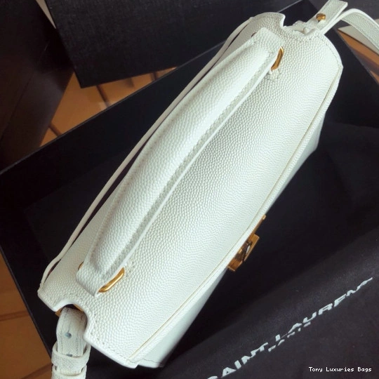 Tony Luxuries BAG MINI IN GRAIN TOP LEATHER YSL CASSANDRA EMBOSSED DE POUDRE HANDLE 0807